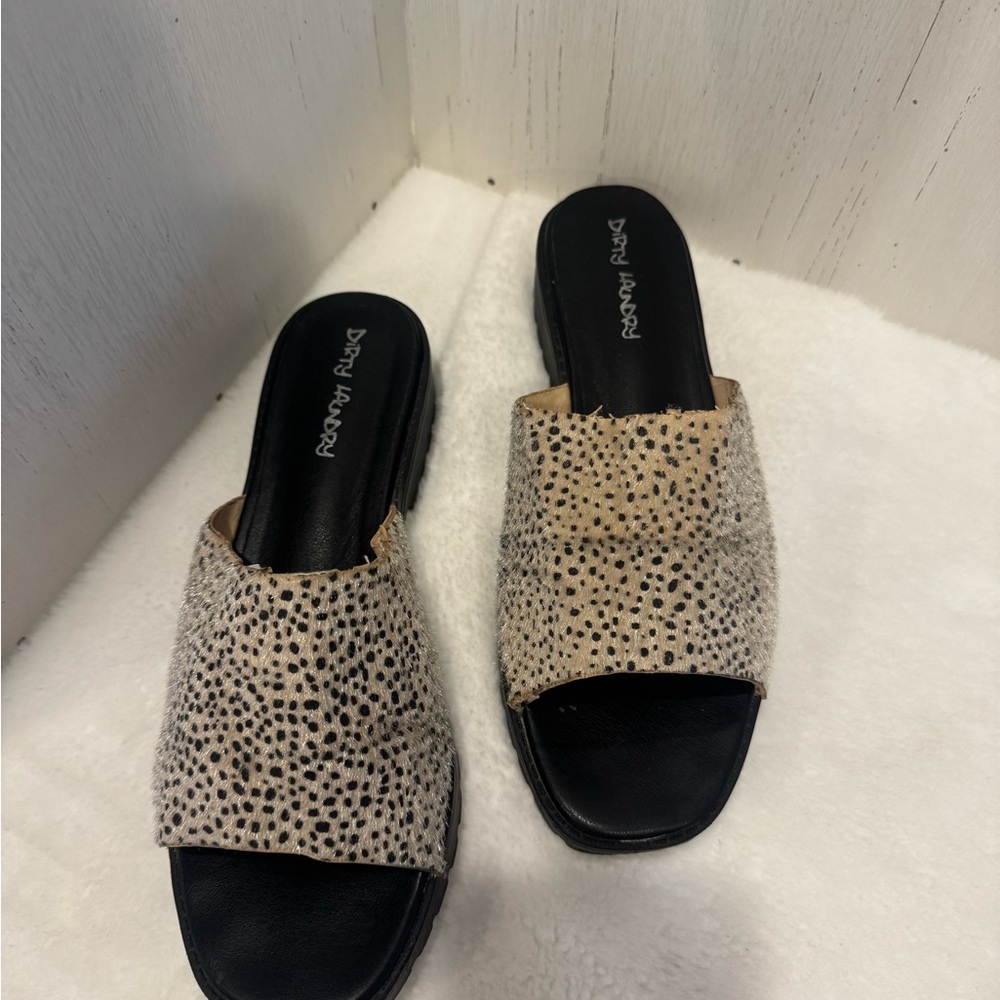 Dirty Laundry Beige Spotted Sandals